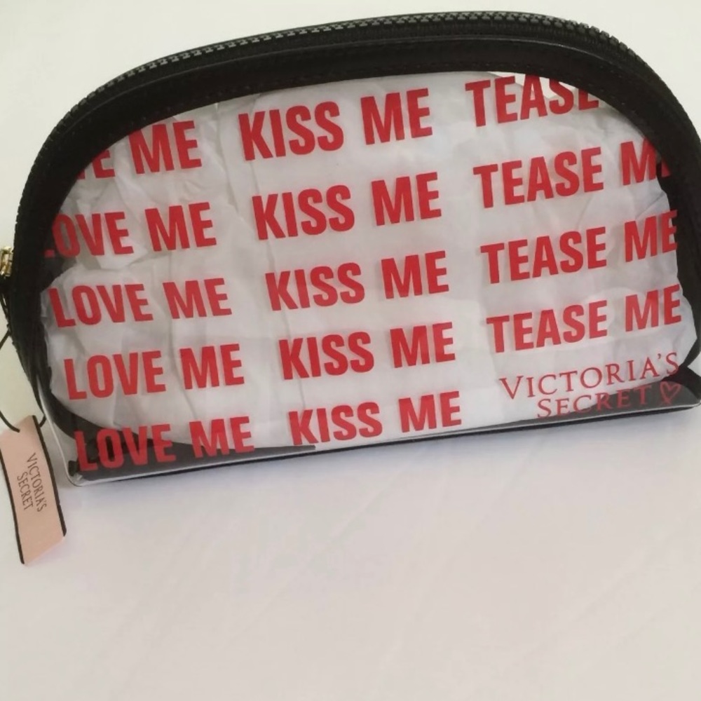 Victoria's Secret Love Me Kiss Me Tease Me Makeup Bag